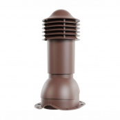 Вентиляционная труба для металлочерепицы Viotto диаметр 125 мм, высота 650 мм, утепленная, коричневый шоколад RAL 8017