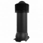 Вентиляционная труба для профнастила 20 Viotto диаметр 110 мм, высота 550 мм, утепленная, черный янтарь RAL 9005
