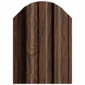 Штакетник металлический TRAPEZE, 0,5 мм, цвет Мореный дуб матовый, односторонний окрас, верх фигурный