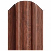 Штакетник металлический TRAPEZE, 0,5 мм, цвет Мореный дуб глянцевый, односторонний окрас, верх фигурный