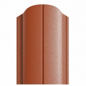 Штакетник металлический ELLIPSE, покрытие VikingMP E, 0,5 мм, цвет RAL 8004, односторонний окрас, верх фигурный