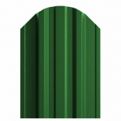 Штакетник металлический TRAPEZE, покрытие NORMAN, цвет RAL 6002, верх фигурный односторонний окрас 
