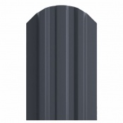 Штакетник металлический LANE, покрытие NORMAN, цвет RAL 7024, верх фигурный односторонний окрас