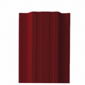 Штакетник металлический Plaza, 0,45 мм, цвет RAL 3011, двухсторонний окрас, верх прямой