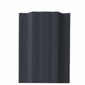 Штакетник металлический Plaza, 0,45 мм, цвет RAL 7024, двухсторонний окрас, верх прямой